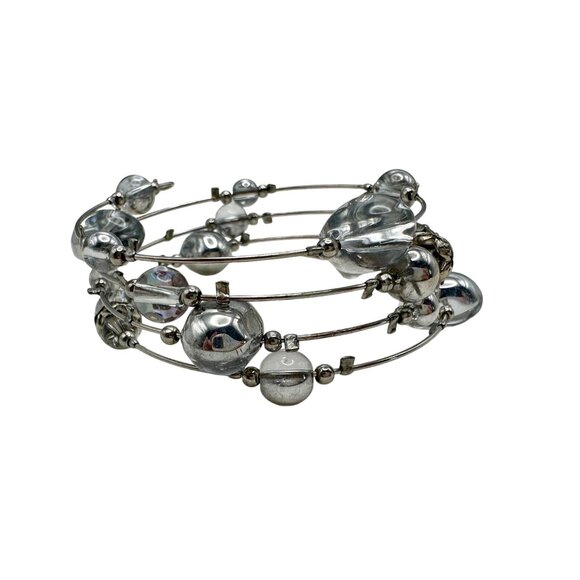 Bracelet Jewelry Optical Auras Silver Tone Coil Bracelet Paparazzi Multilayer - Picture 4 of 9